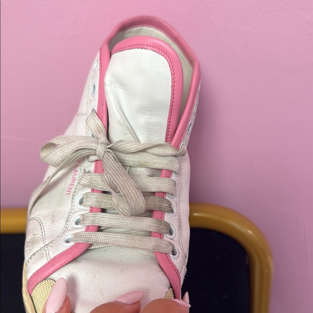 Saint Laurent White and Pink High-Tops - Picture 6 of 8
